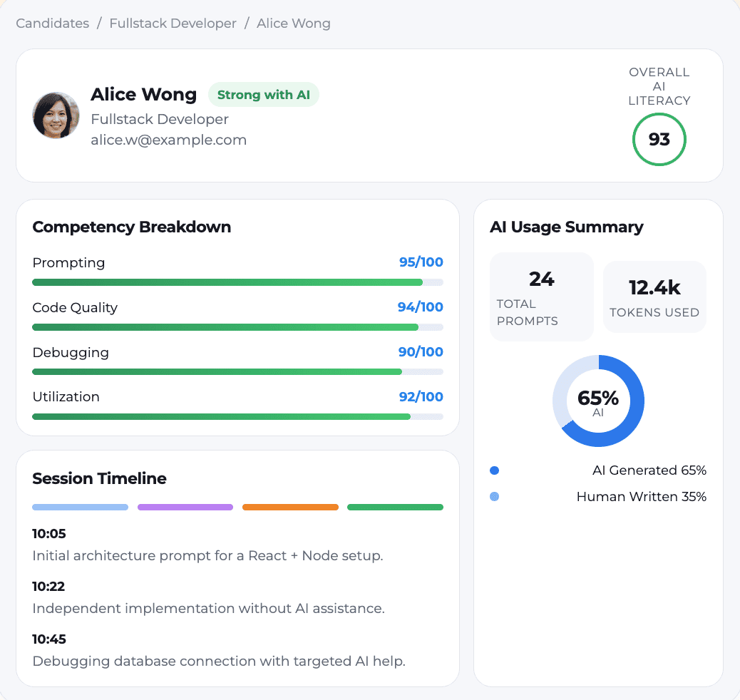 AI Lit Hire candidate review preview